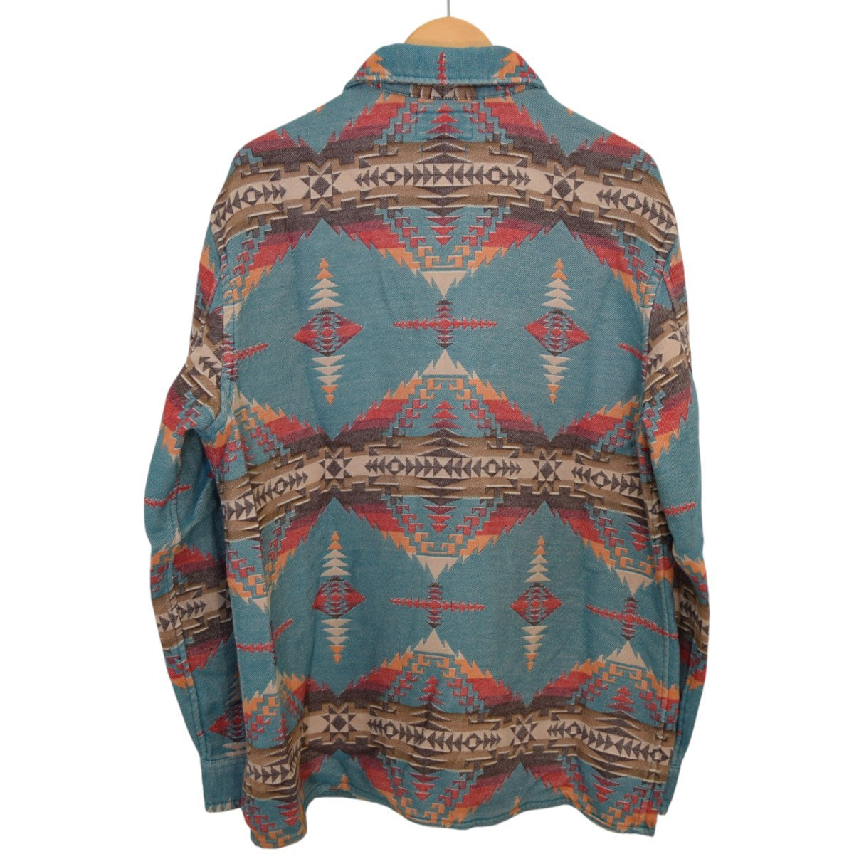 RRL NATIVE JACQUARD OVER SHIRTネイティブ柄エルボーパッチシャツ 古着・中古-2枚目のアイテム画像
