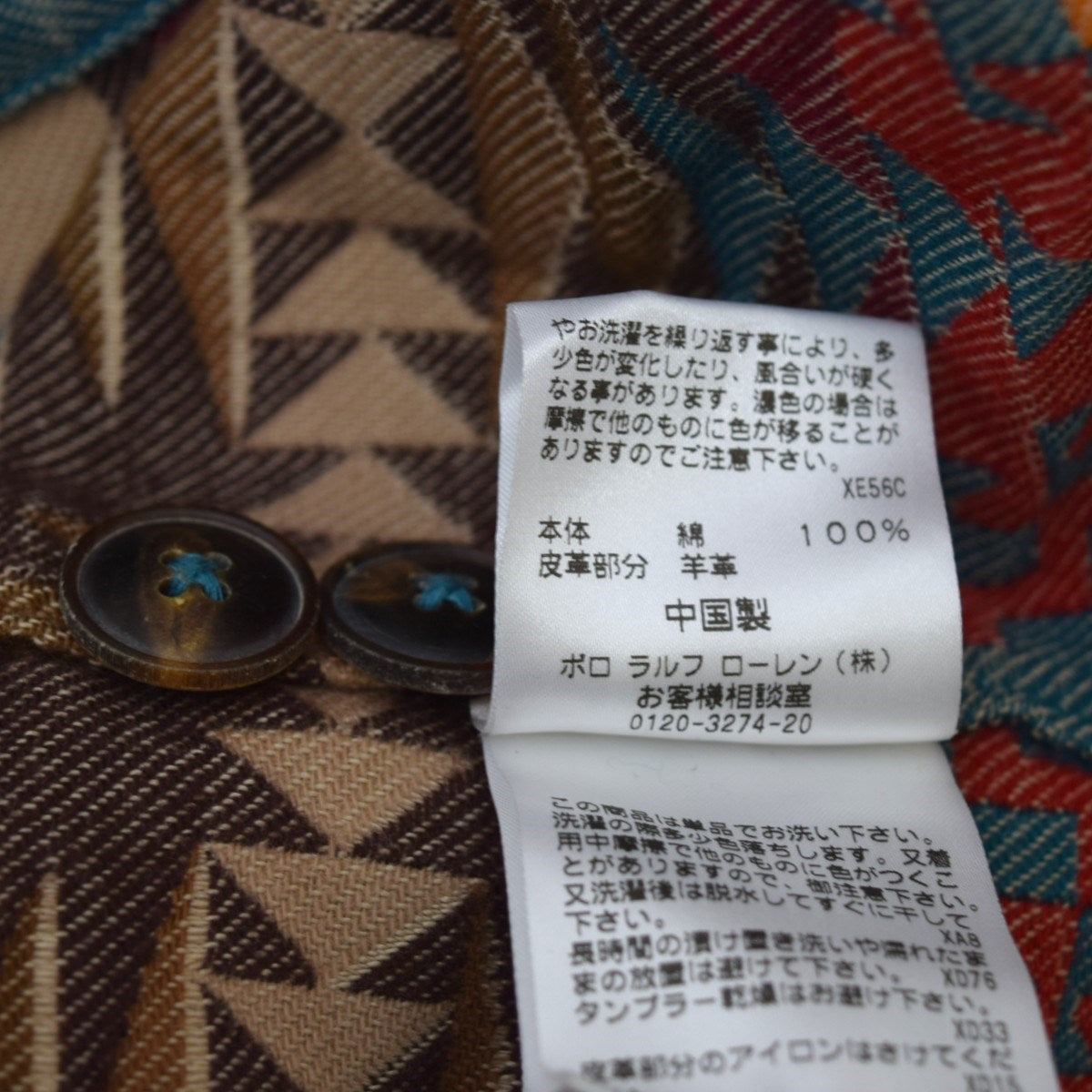 RRL NATIVE JACQUARD OVER SHIRTネイティブ柄エルボーパッチシャツ 古着・中古-8枚目のアイテム画像