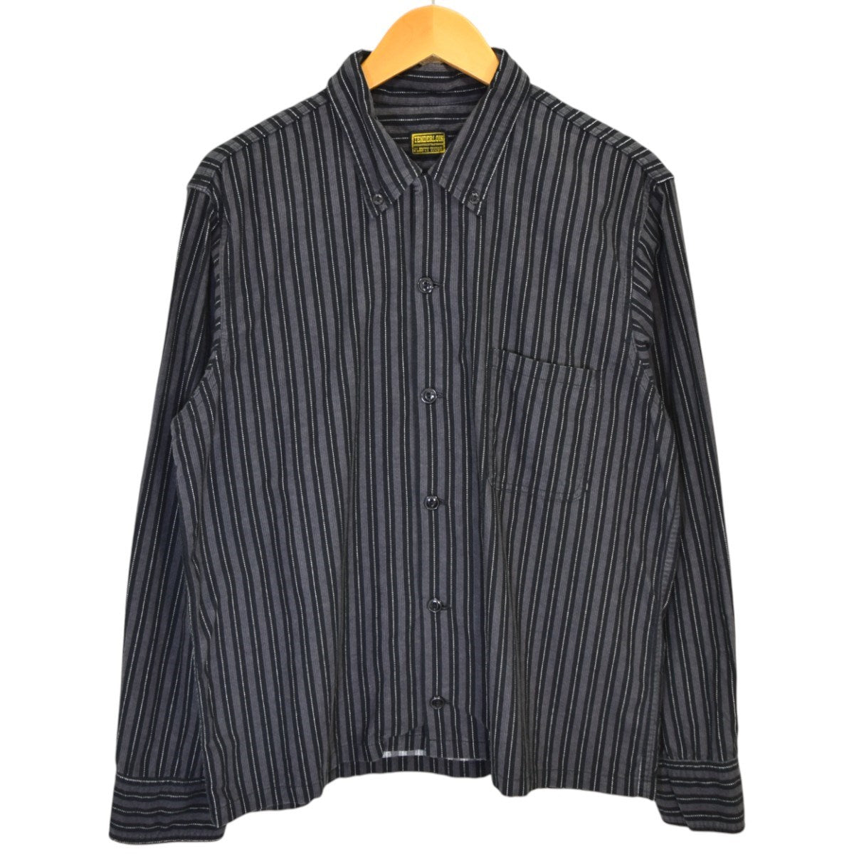 テンダーロイン tenderloin フランネルシャツ　美品 TENDERLOIN(テンダーロイン) ストライプBDフランネルシャツ グレー