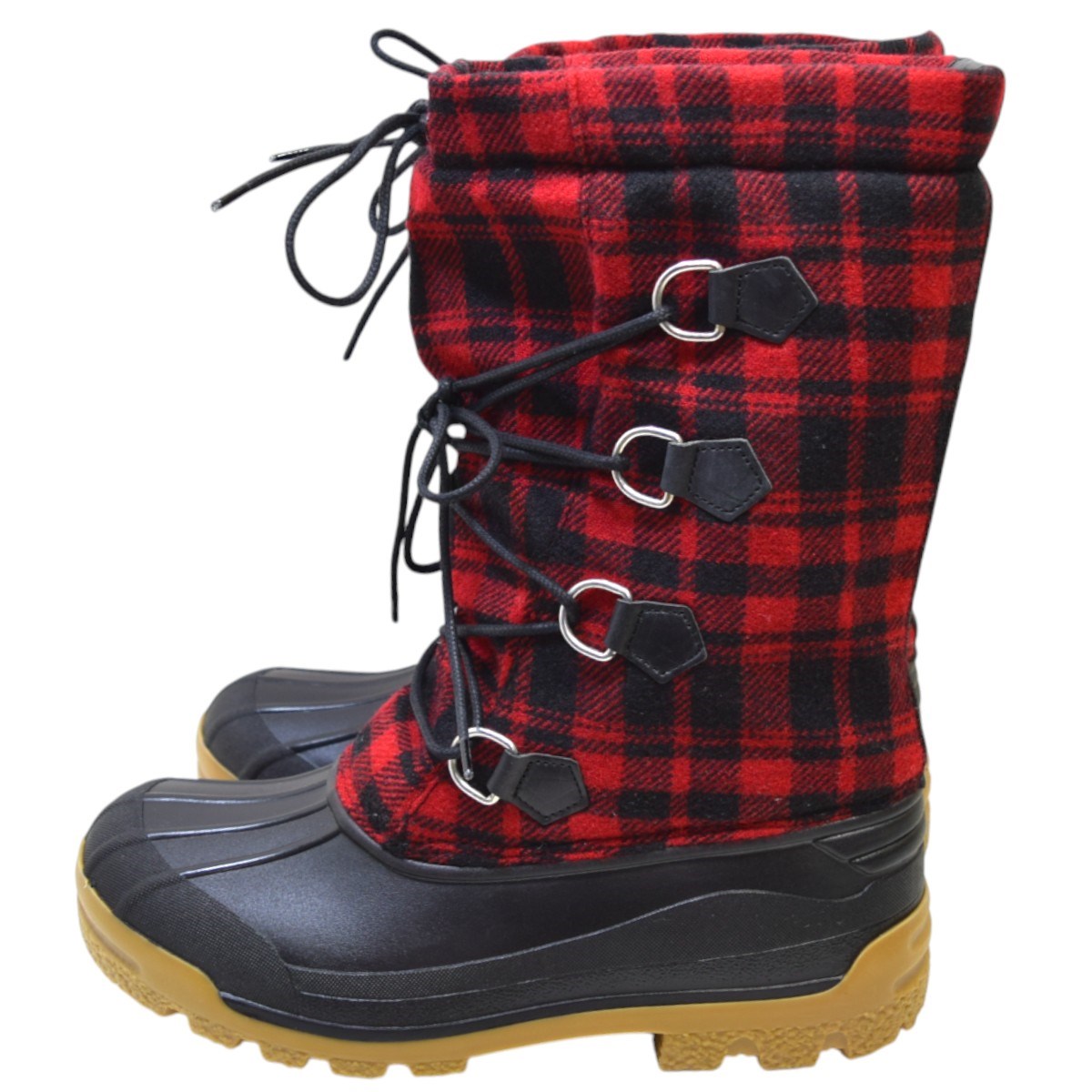RALPH LAUREN(ラルフローレン) チェックスノーブーツ レッド×ブラック