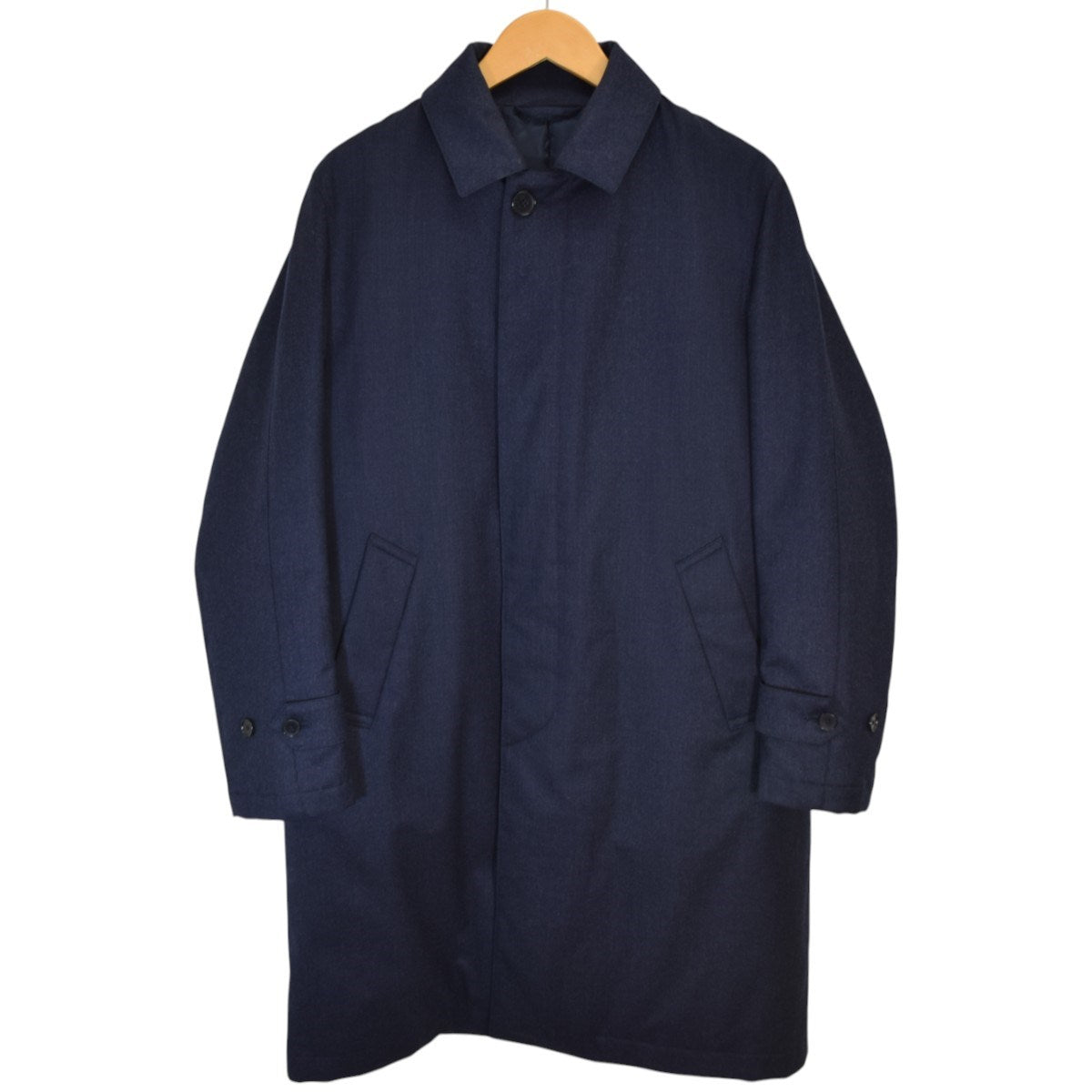 SHIPS×Vitale Barberis Canonico ダウンステンカラーコート 古着・中古-1枚目のアイテム画像