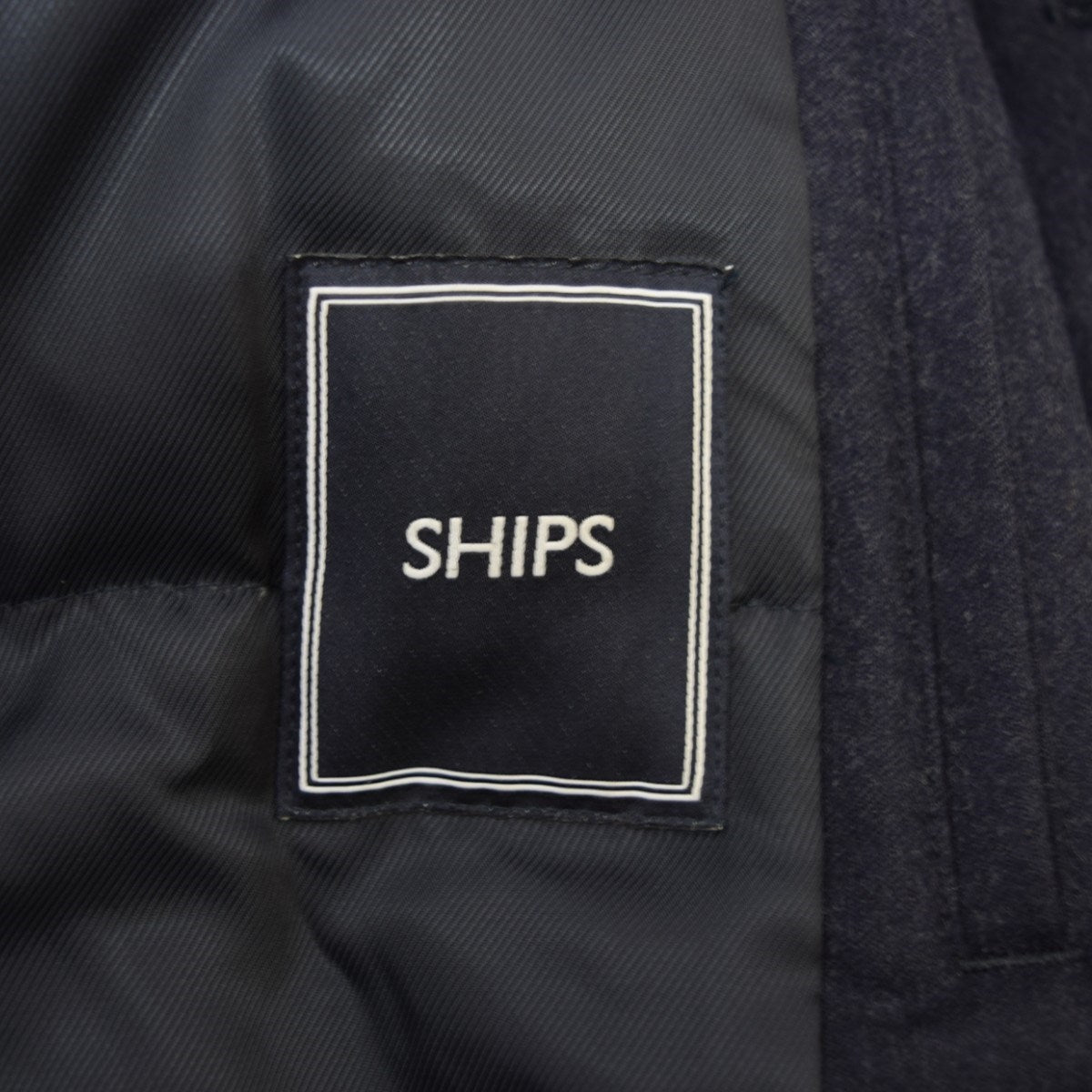 SHIPS×Vitale Barberis Canonico ダウンステンカラーコート 古着・中古-8枚目のアイテム画像