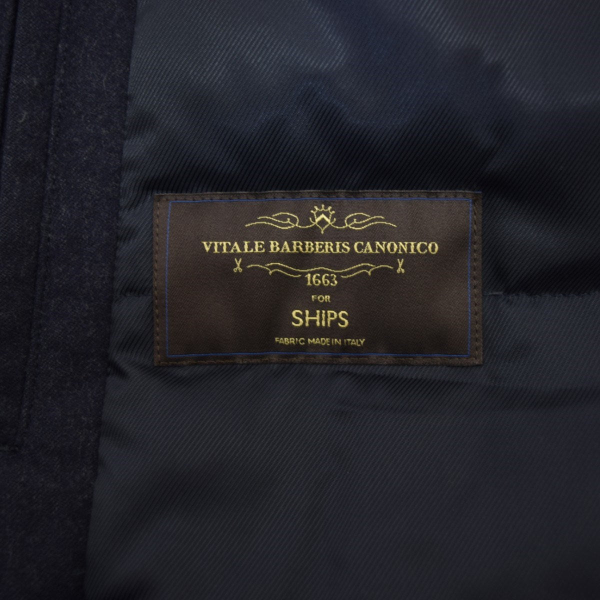 SHIPS×Vitale Barberis Canonico ダウンステンカラーコート 古着・中古-9枚目のアイテム画像