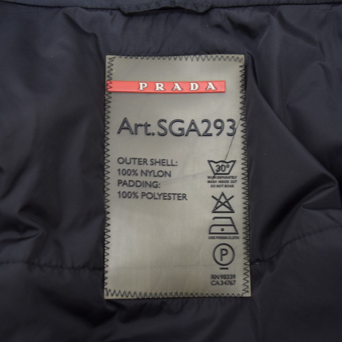 PRADA SPORTS NYLON PADDING JACKETスタンドカラーナイロン中綿ジャケットSGA293 古着・中古-8枚目のアイテム画像