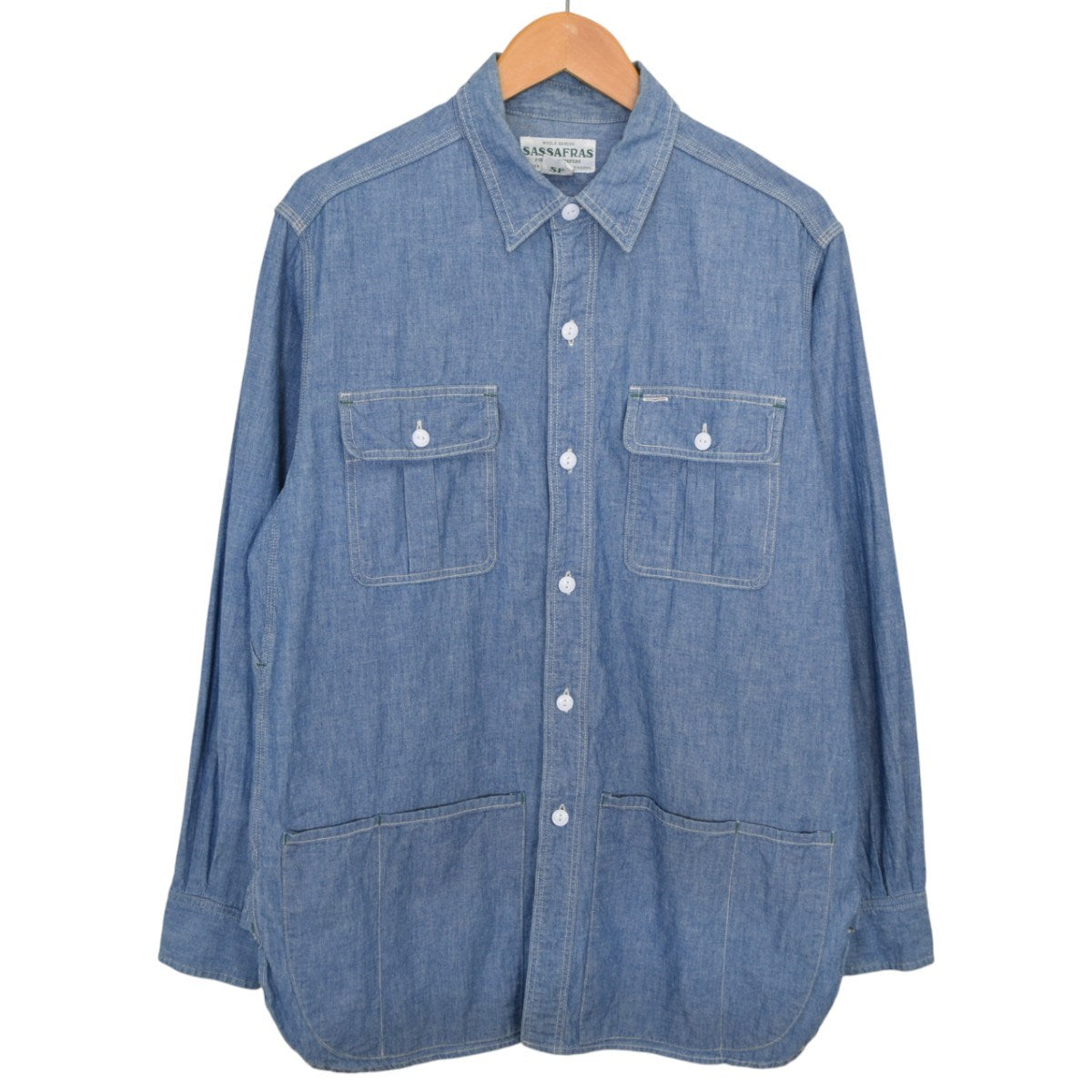 SASSAFRAS Botanical Scout Apron Shirtボタニカル スカウト エプロンシャツ 古着・中古-1枚目のアイテム画像