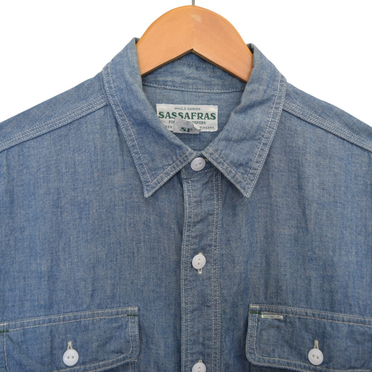 SASSAFRAS Botanical Scout Apron Shirtボタニカル スカウト エプロンシャツ 古着・中古-3枚目のアイテム画像