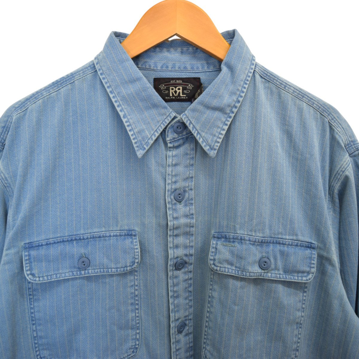 ヴィンテージ加工ヘリンボーンワークシャツMNRRWOVM2C00456