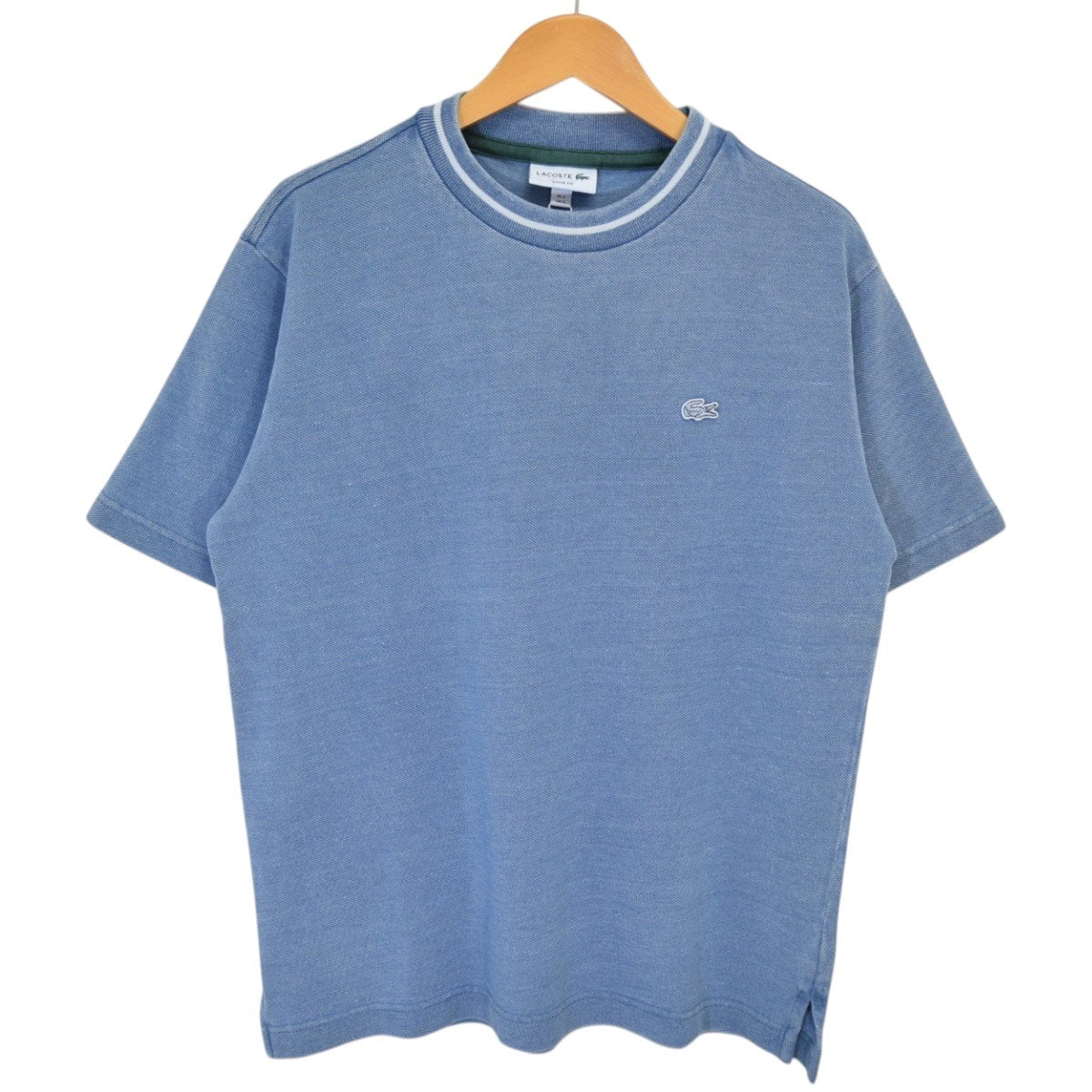 配色リブニットインディゴTシャツTH019J