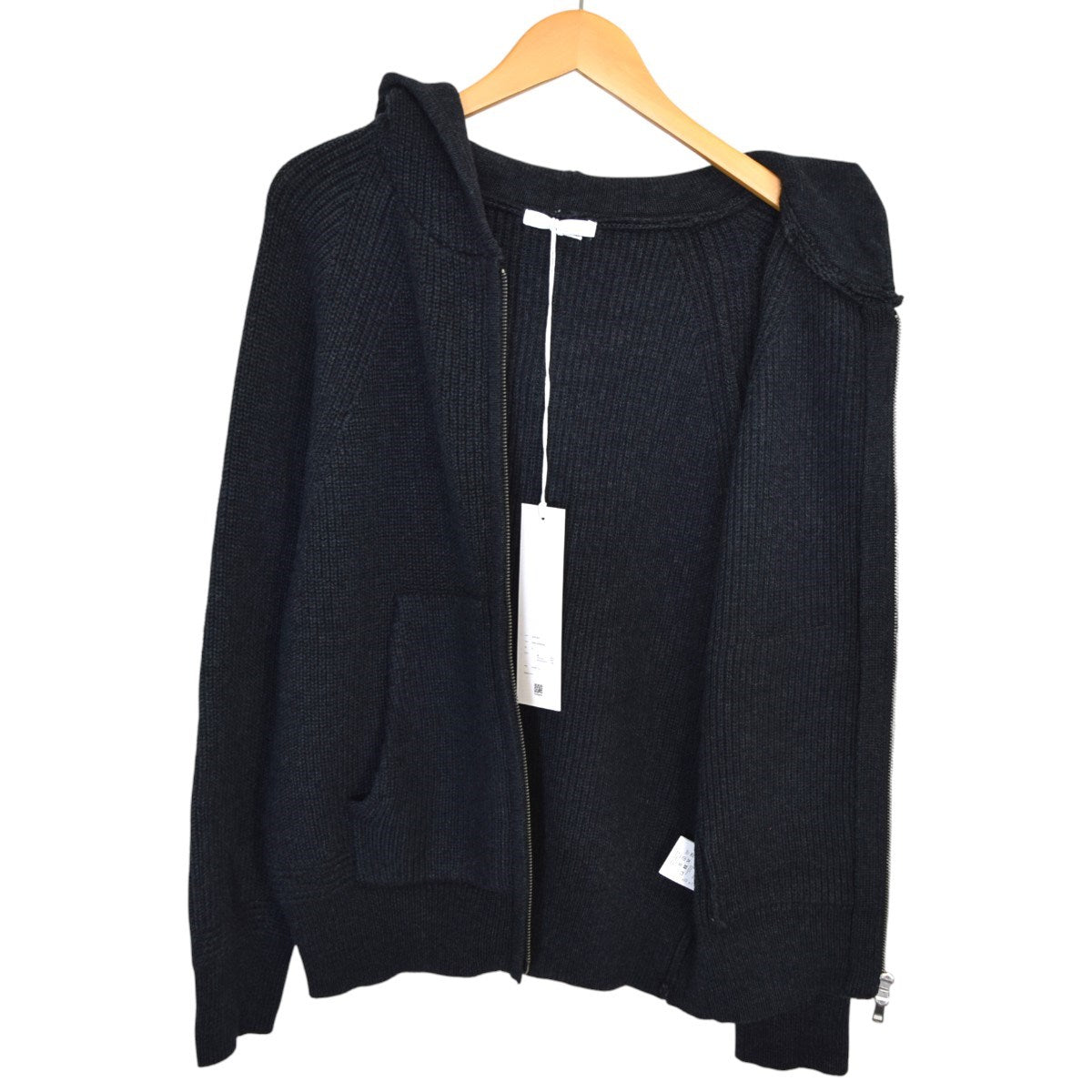 WYM LIDNM AZE KNIT CROPPED HOODIEアゼニットジップパーカーWYkn1021 古着・中古-3枚目のアイテム画像