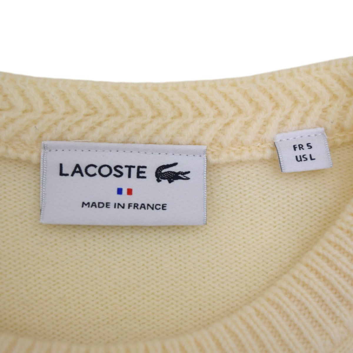LACOSTE メイド・イン・フランス フロントボーダーセーターAH6812 古着・中古-5枚目のアイテム画像