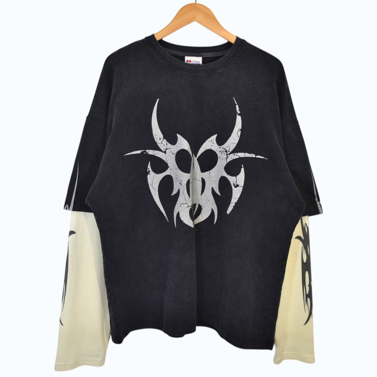 Chew FOREVER Roach Layered Longsleeveヴィンテージ加工レイヤードロングスリーブカットソー 古着・中古-1枚目のアイテム画像