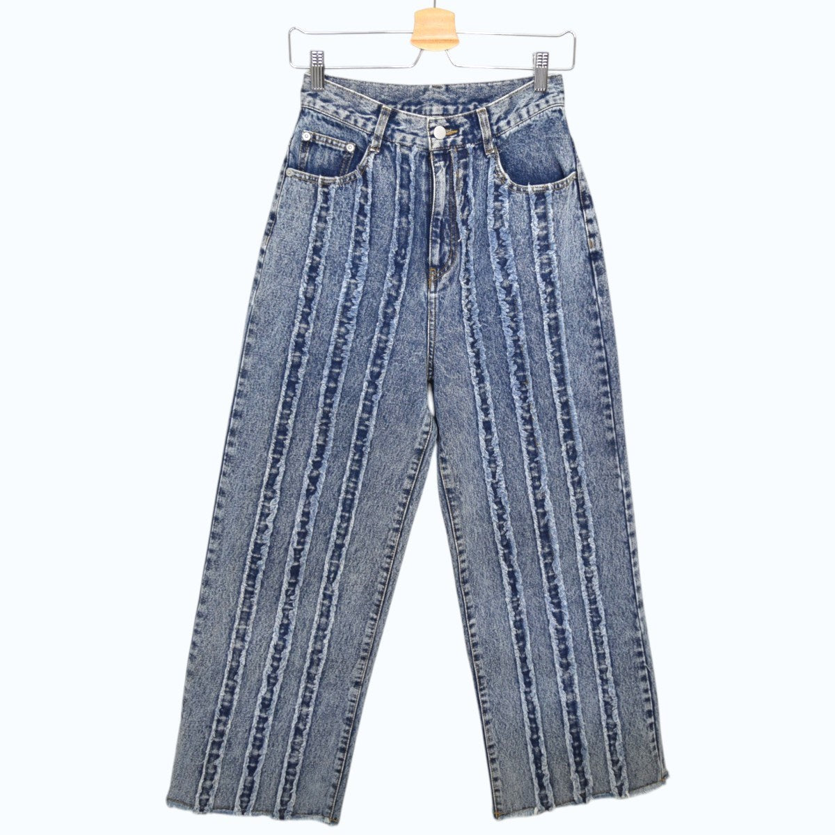 ：ETHR OF FRINGE LINE WIDE DENIMワイドデニムパンツ 古着・中古-1枚目のアイテム画像