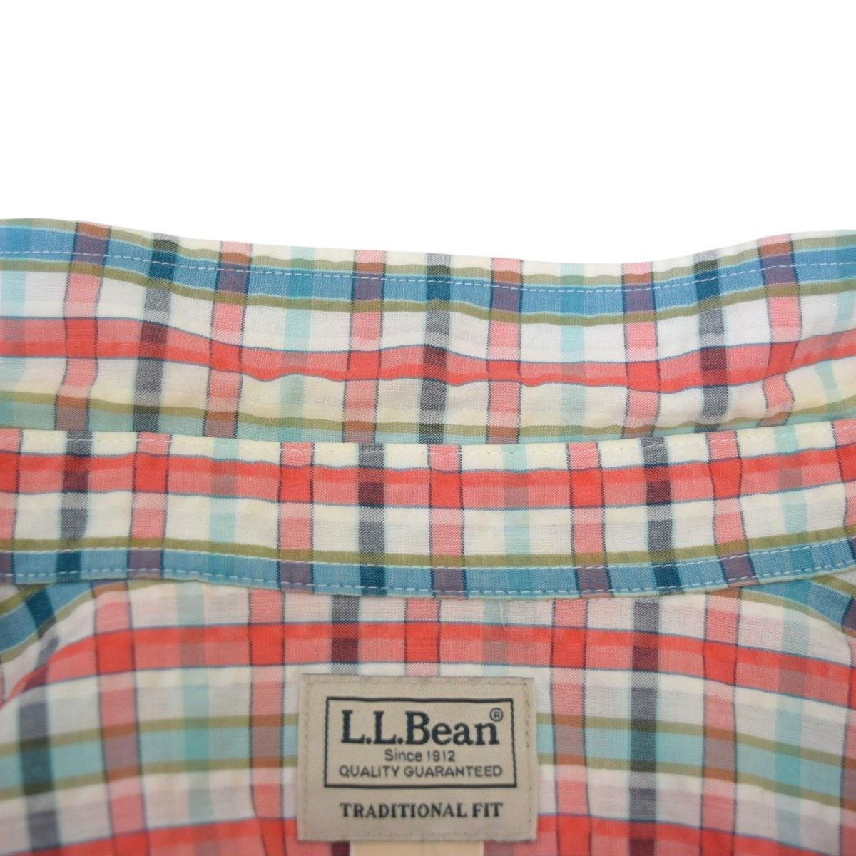 L．L．Bean シアサッカーチェックBDシャツ 古着・中古-5枚目のアイテム画像