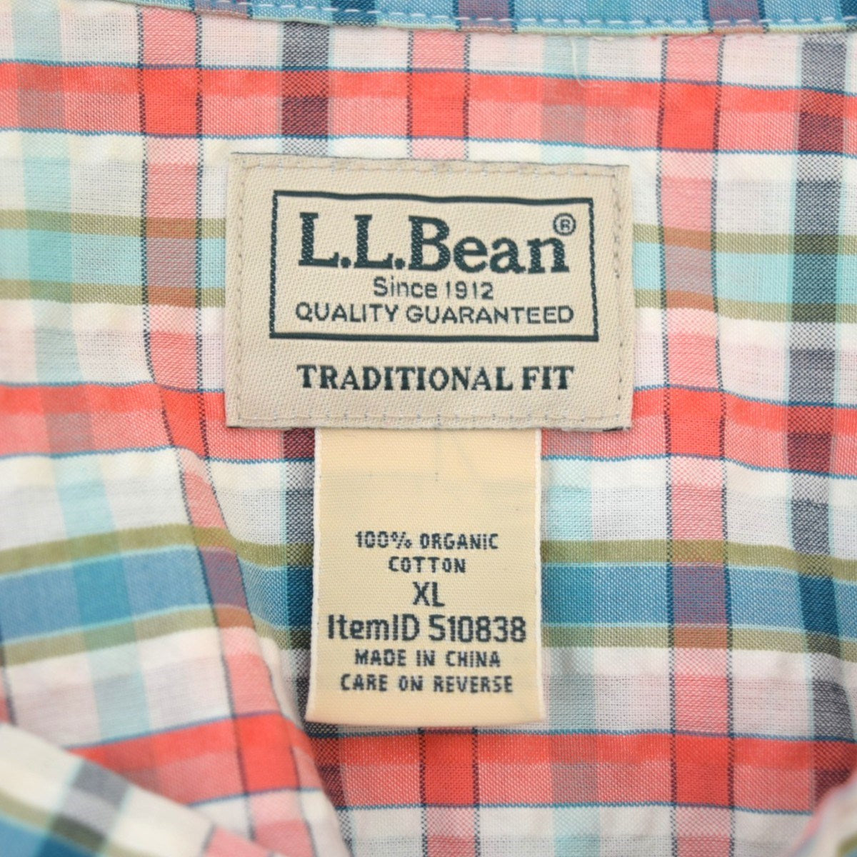 L．L．Bean シアサッカーチェックBDシャツ 古着・中古-6枚目のアイテム画像
