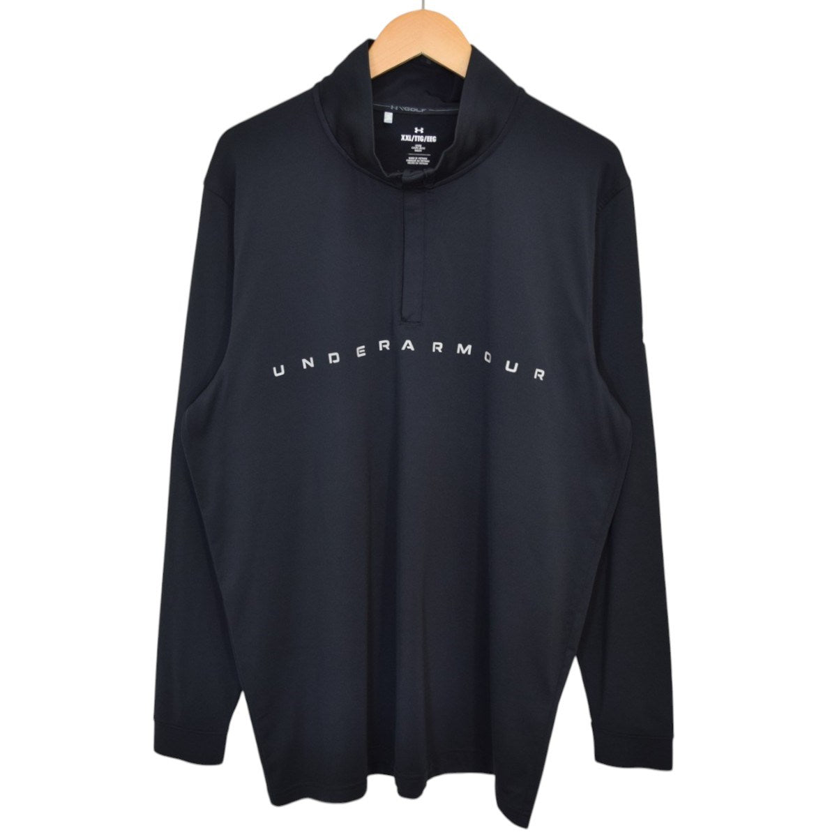 UNDER ARMOUR Playoff 1／4 Zip NVクォータージップ ロングスリーブカットソー 古着・中古-1枚目のアイテム画像
