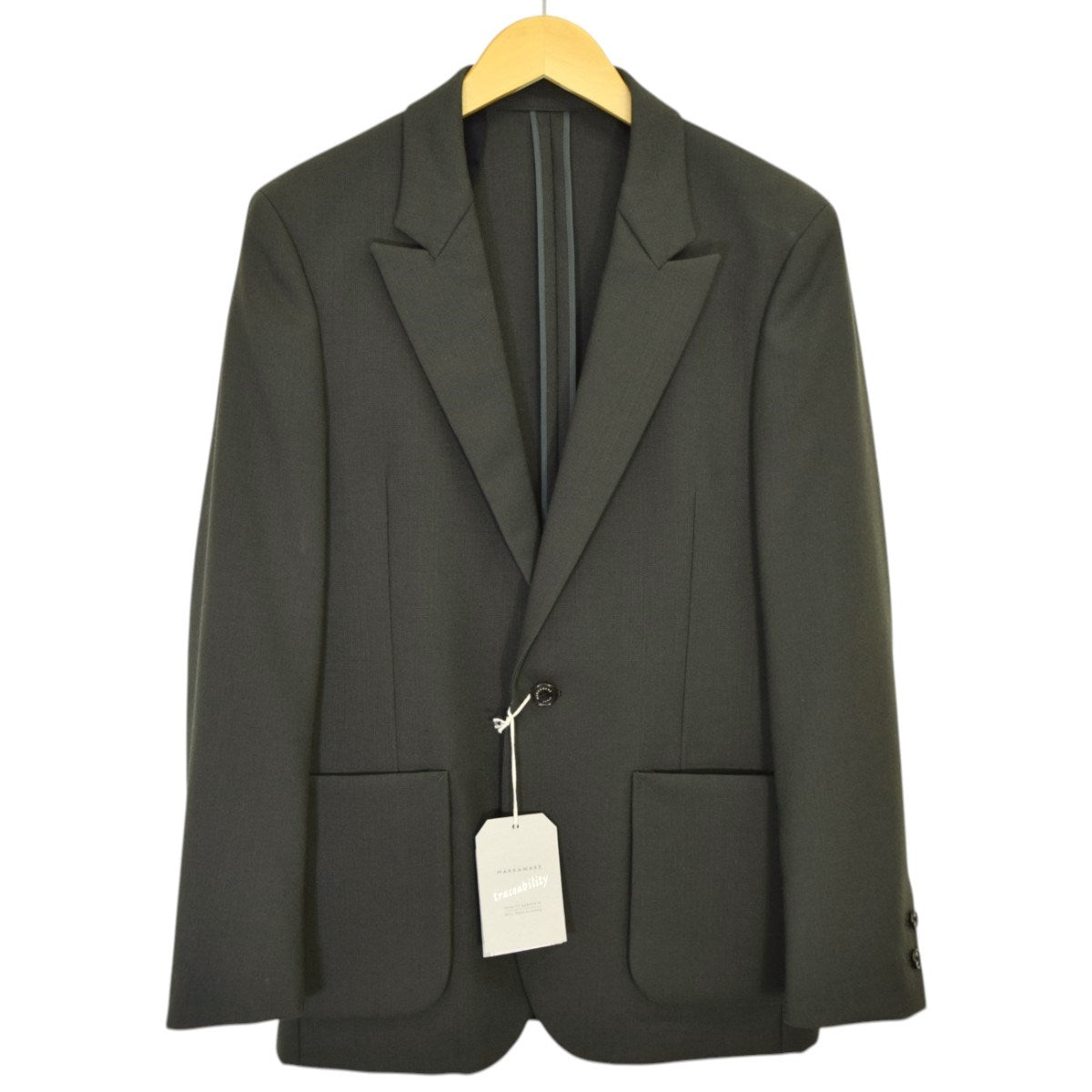 MARKAWARE ORGANIC WOOL HEAVY TROPICAL SEMI PEAKED LAPEL JACKETセミピークドラペルジャケットA22A-04JK01C 古着・中古-1枚目のアイテム画像
