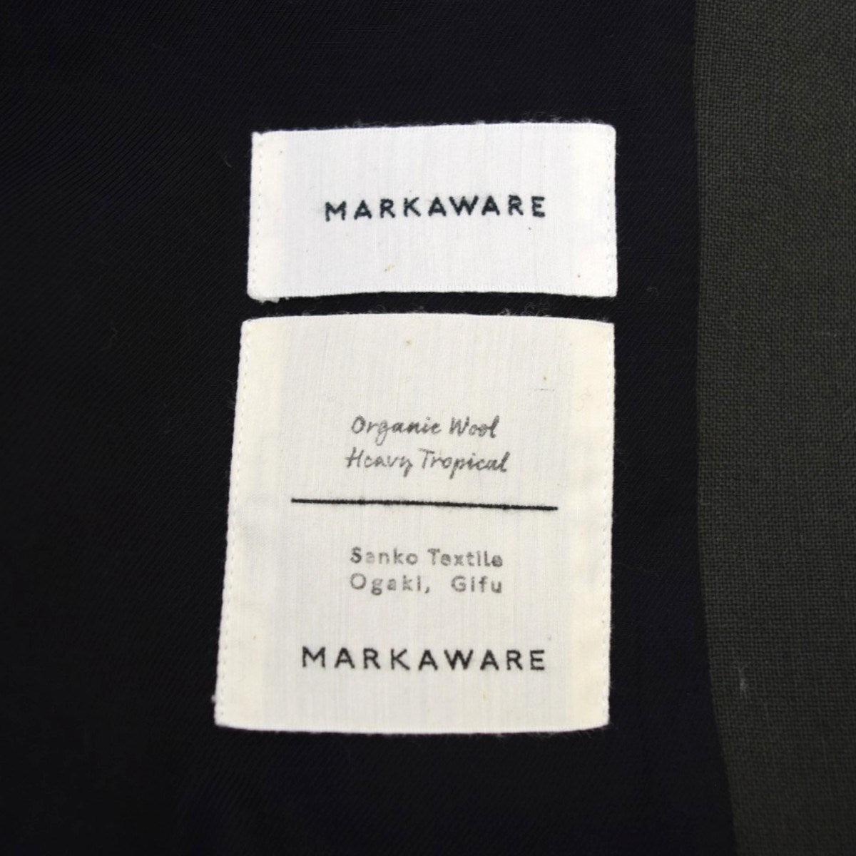 MARKAWARE ORGANIC WOOL HEAVY TROPICAL SEMI PEAKED LAPEL JACKETセミピークドラペルジャケットA22A-04JK01C 古着・中古-6枚目のアイテム画像