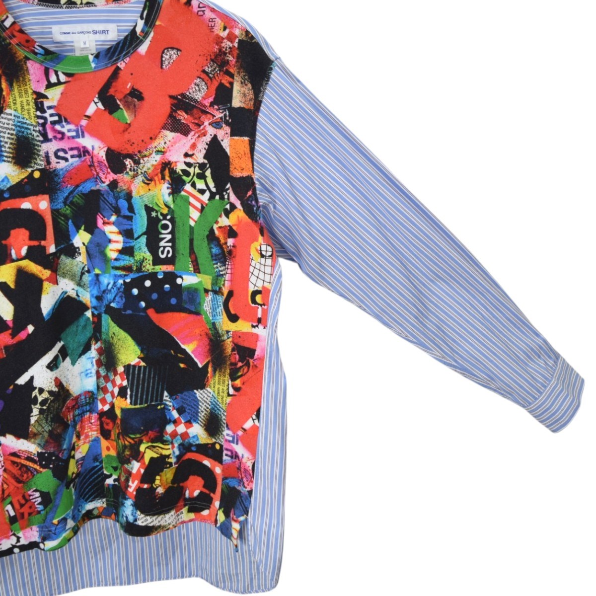 COMME des GARCONS SHIRT ドッキングストライプシャツS26010 古着・中古-4枚目のアイテム画像