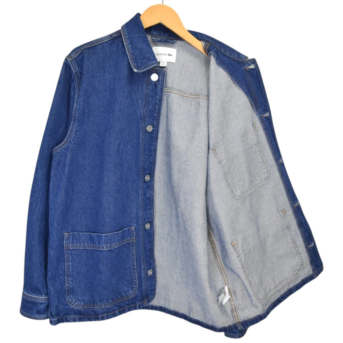 LACOSTE ヘビーオンスデニムジャケットデニムカバーオールCH2601 古着・中古-3枚目のアイテム画像