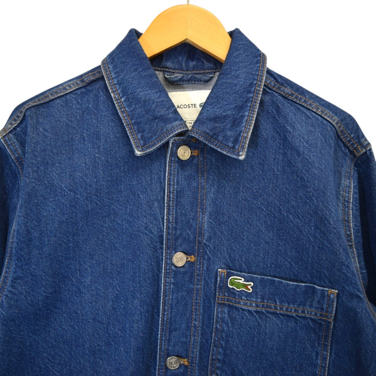 LACOSTE ヘビーオンスデニムジャケットデニムカバーオールCH2601 古着・中古-4枚目のアイテム画像