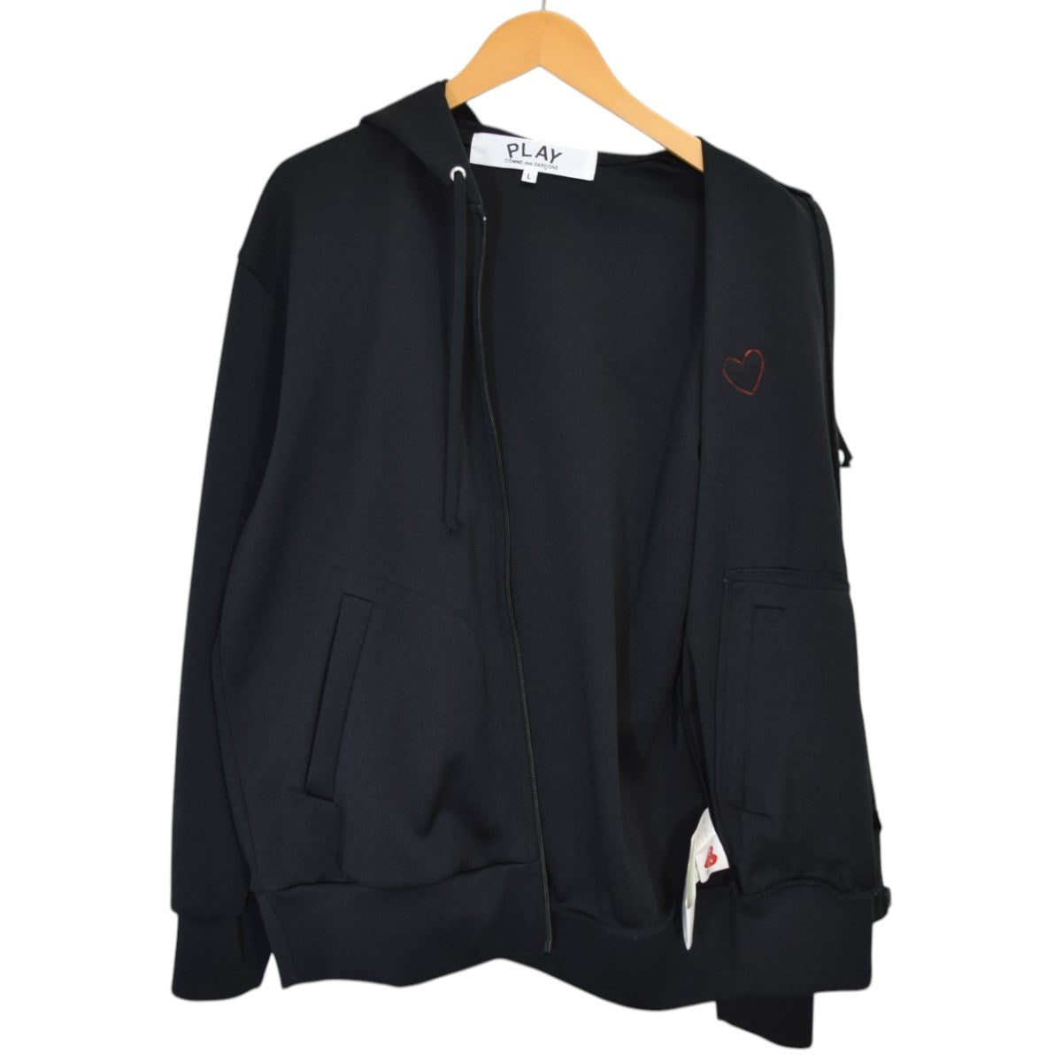 PLAY COMME des GARCONS ハートワッペンジャージジップパーカーAX-T172 古着・中古-4枚目のアイテム画像