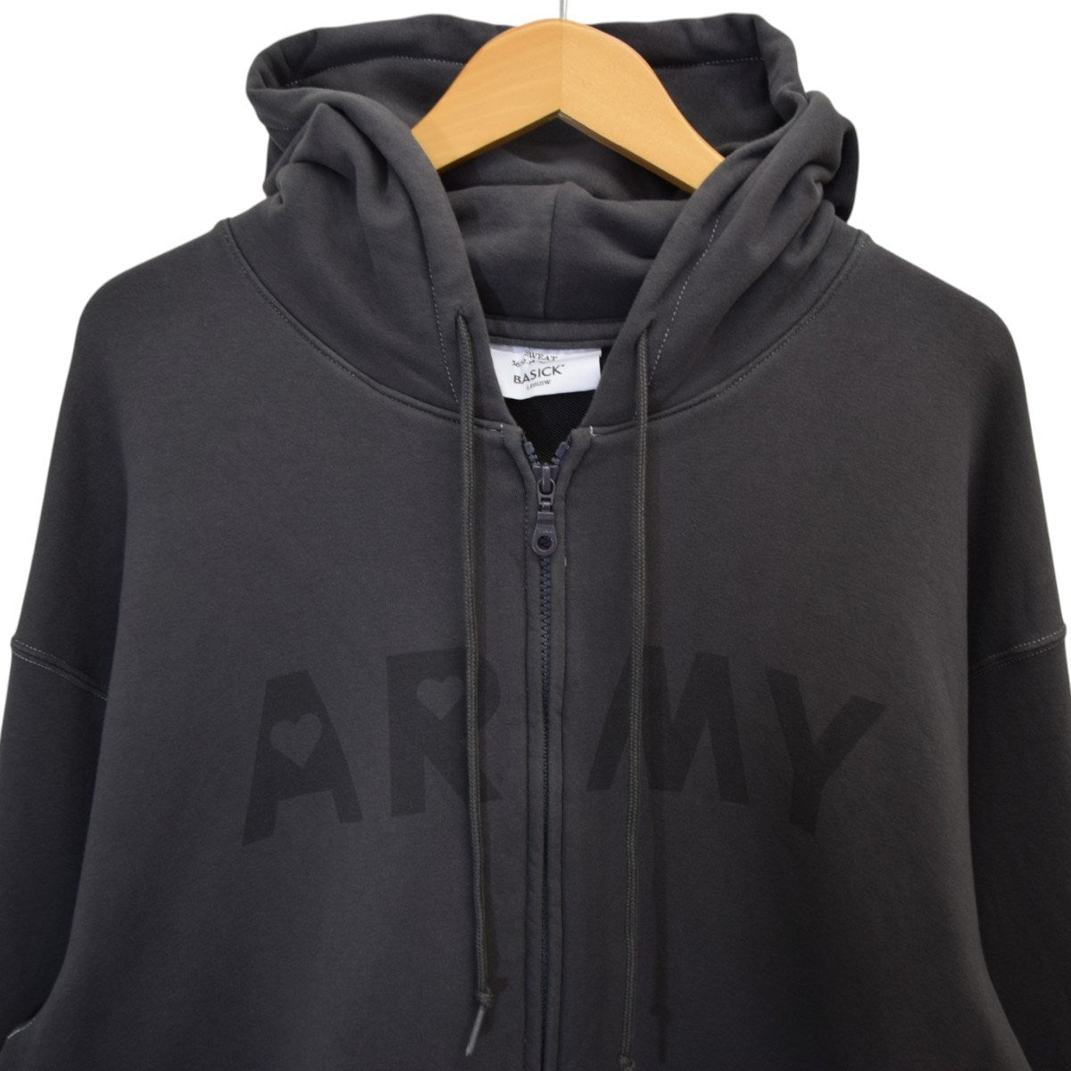BASICKS ARMY HoodieジップパーカーS4-0401 古着・中古-3枚目のアイテム画像