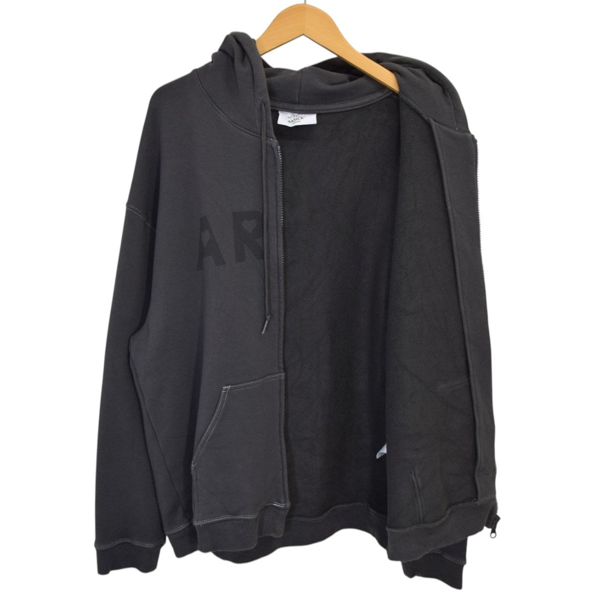 BASICKS ARMY HoodieジップパーカーS4-0401 古着・中古-4枚目のアイテム画像