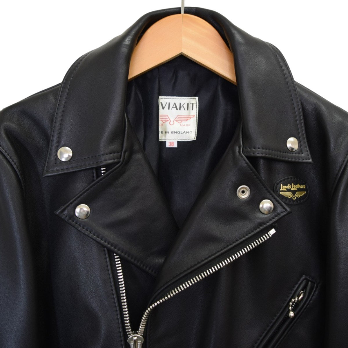 Lewis Leathers TIGHT FIT CYCLONEサイクロン カウハイドダブルライダースジャケット441T 古着・中古-3枚目のアイテム画像