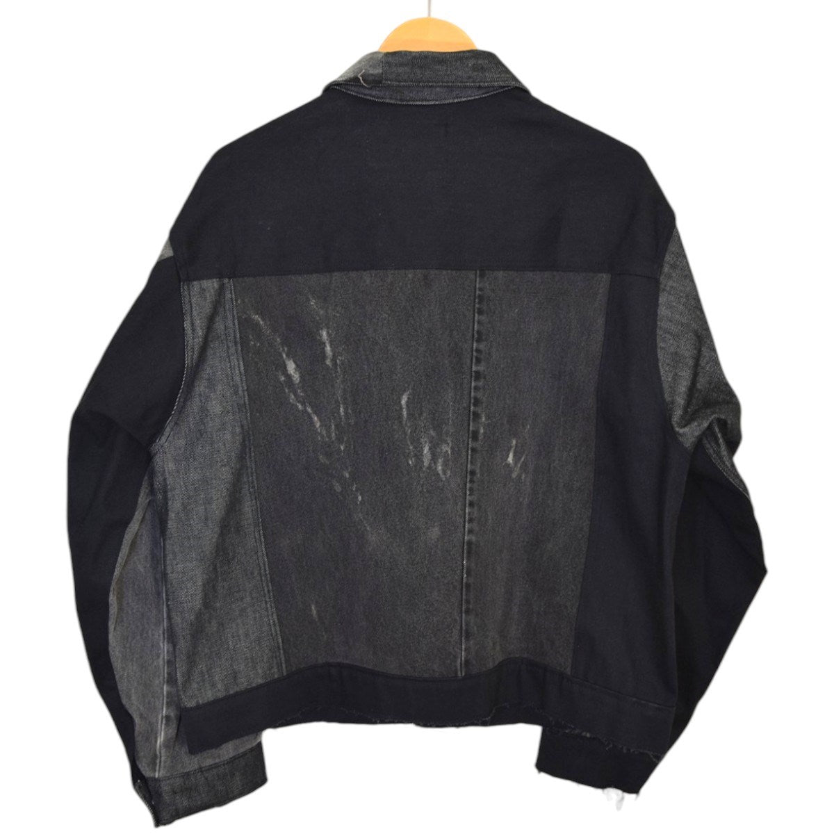 THRIFTY LOOK DENIM REMAKE PLEATS JACKET 1stリメイクデニムジャケット 古着・中古-2枚目のアイテム画像