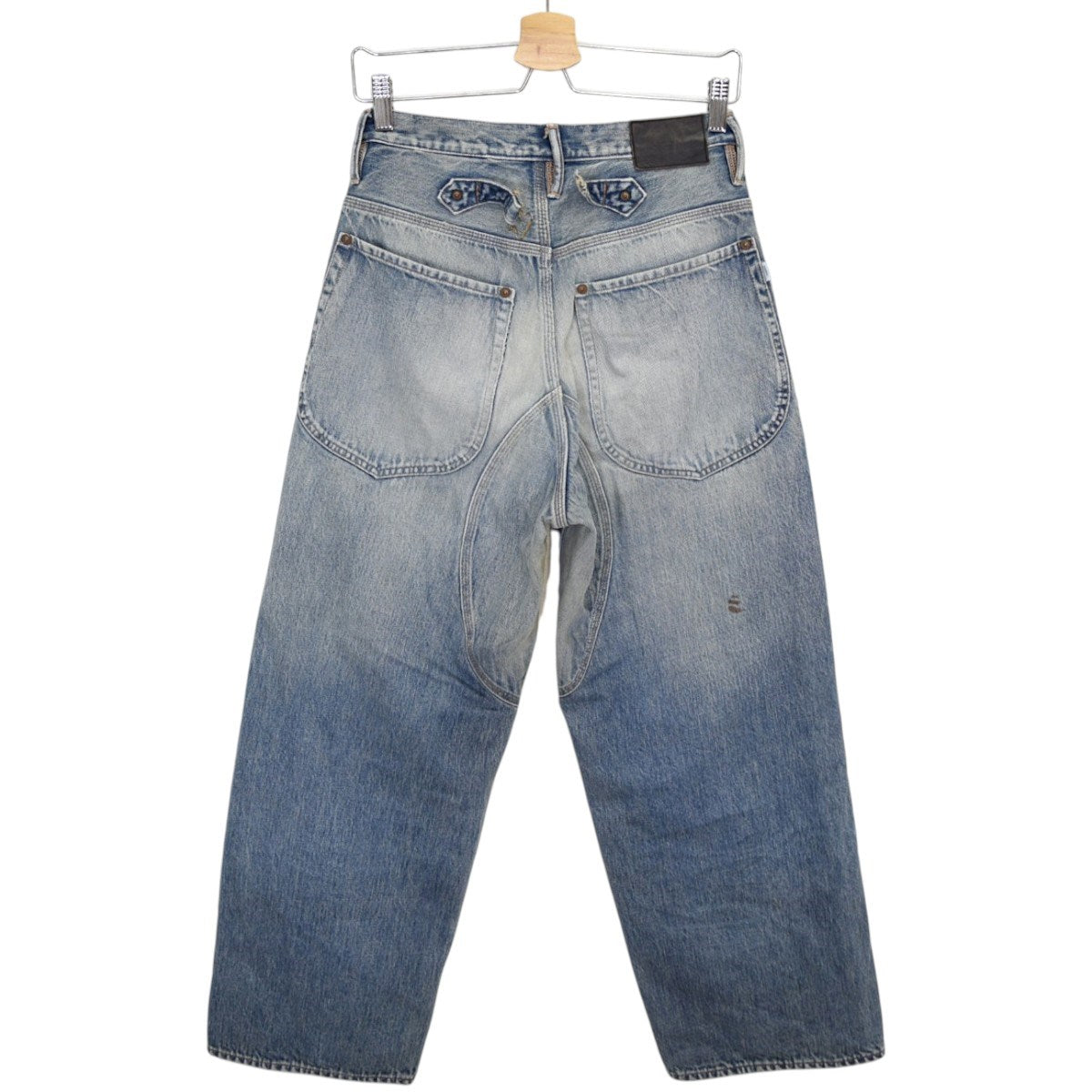 SUGARHILL×UNUSED FADED DOUBLE KNEE DENIM PANTS PRODUCTED BY UNUSEDダメージ加工デニムパンツ22SSSU02 古着・中古-2枚目のアイテム画像