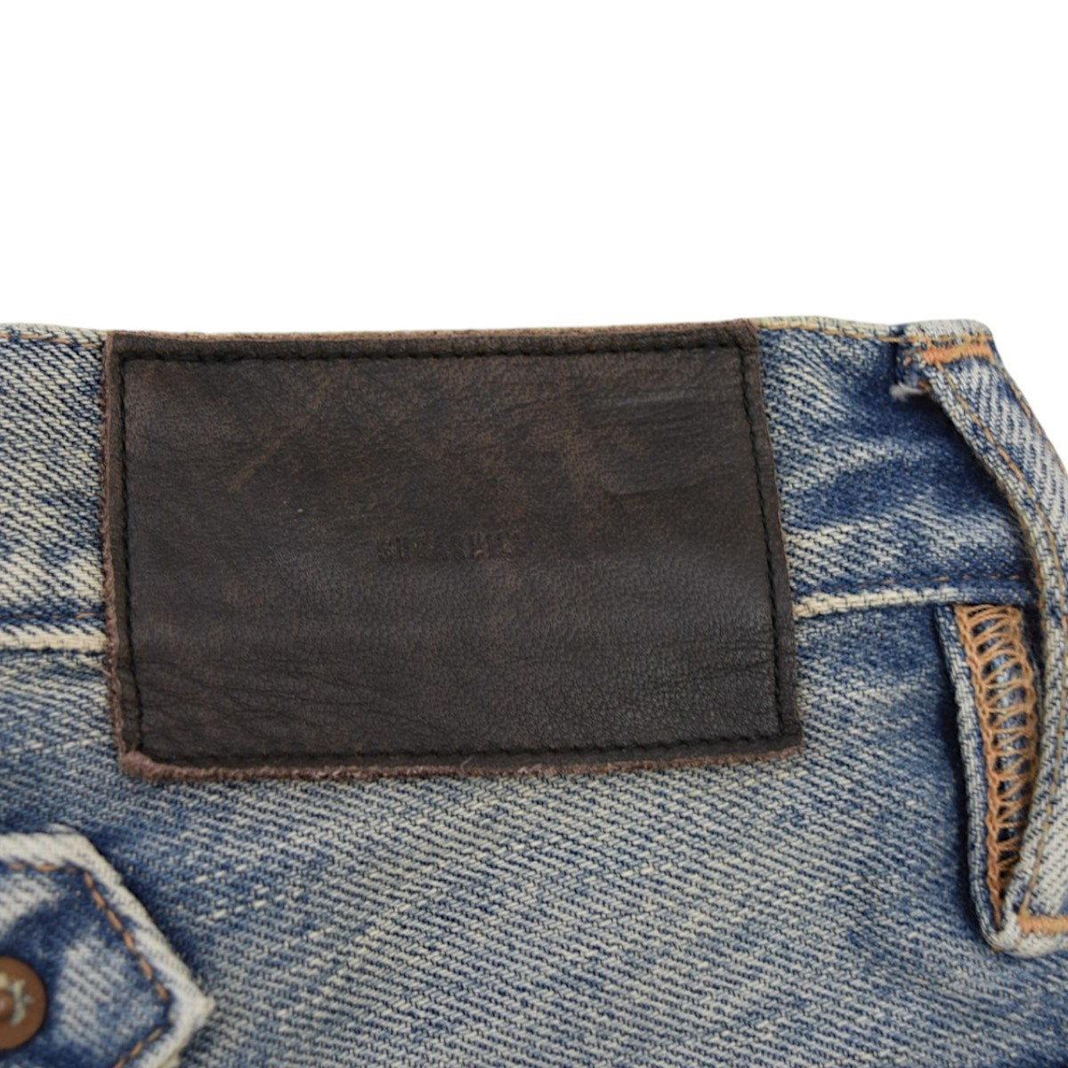 SUGARHILL×UNUSED FADED DOUBLE KNEE DENIM PANTS PRODUCTED BY UNUSEDダメージ加工デニムパンツ22SSSU02 古着・中古-7枚目のアイテム画像