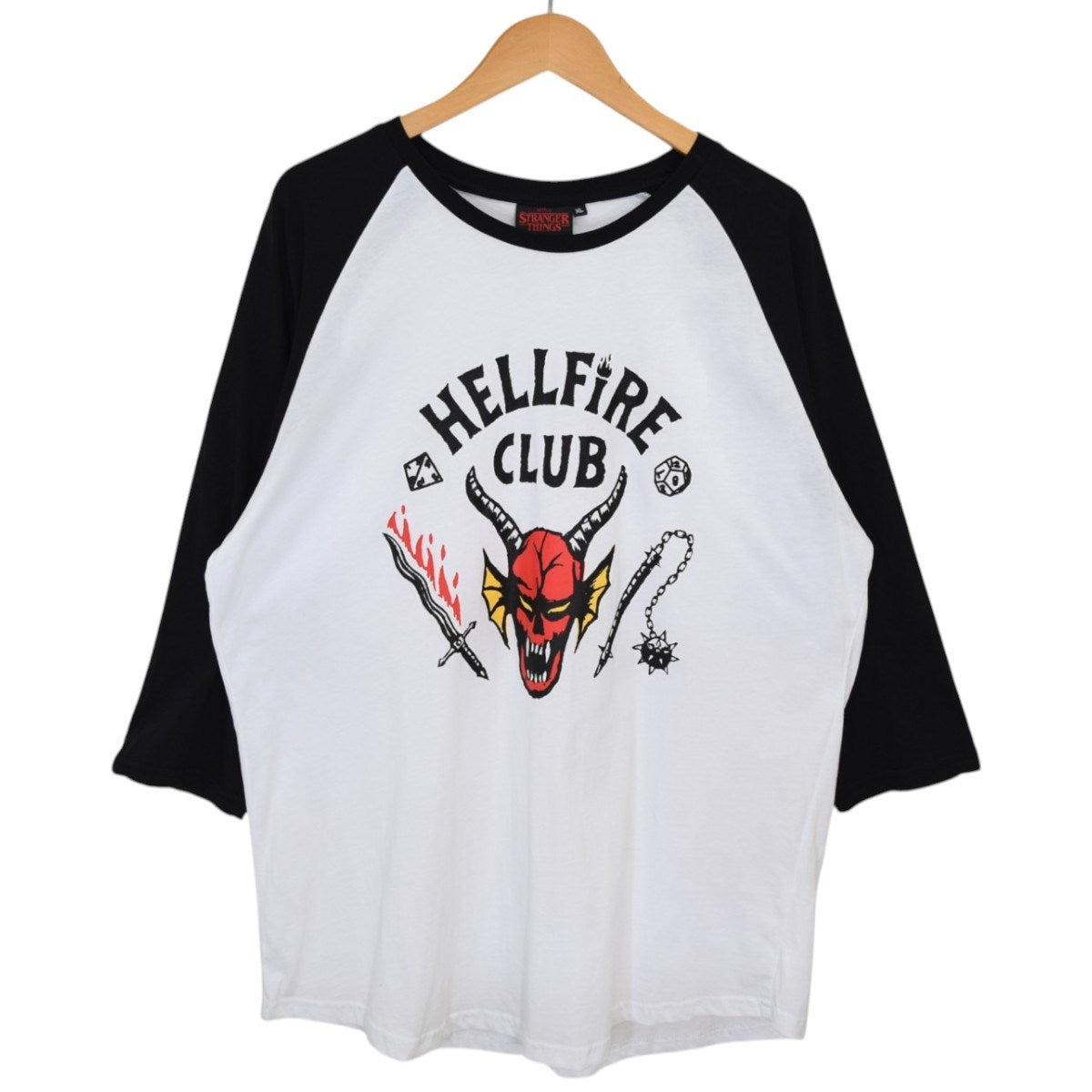 NETFLIX公式HELLFIRE CLUBラグランカットソー