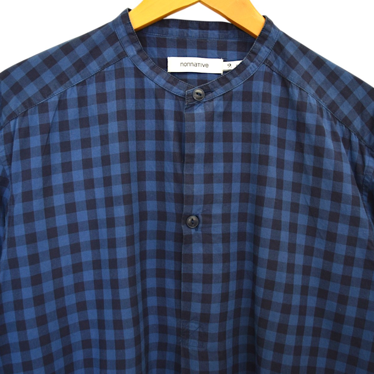 TRAVELER PULLOVER LONG SHIRT QS COTTON INDIGO CHECKプルオーバーシャツNN-S2720