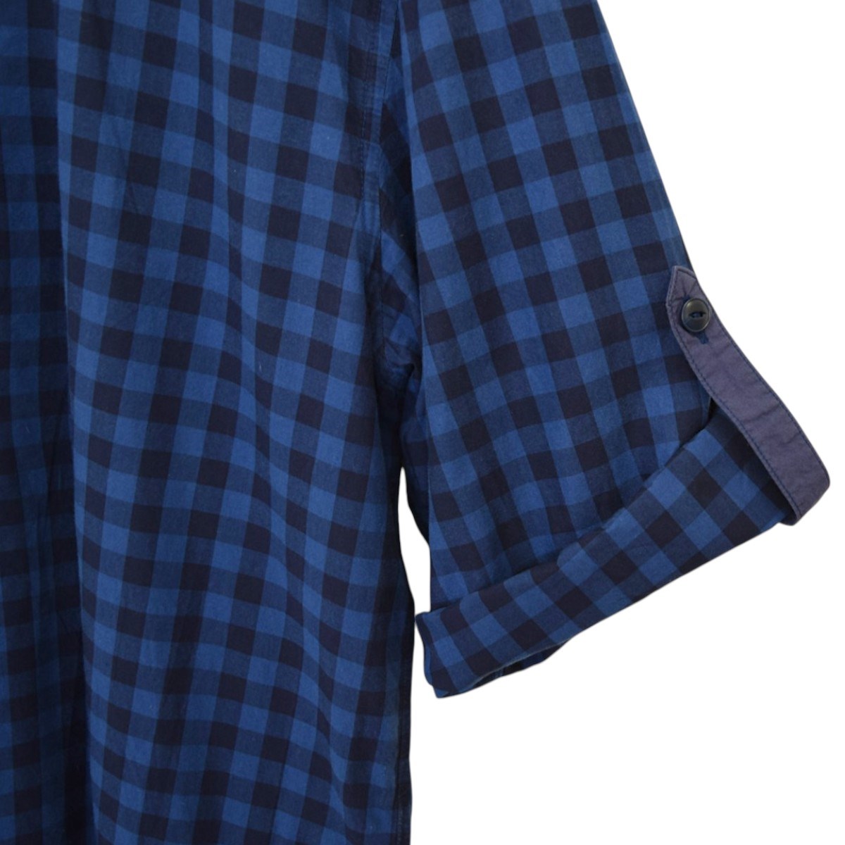 TRAVELER PULLOVER LONG SHIRT QS COTTON INDIGO CHECKプルオーバーシャツNN-S2720