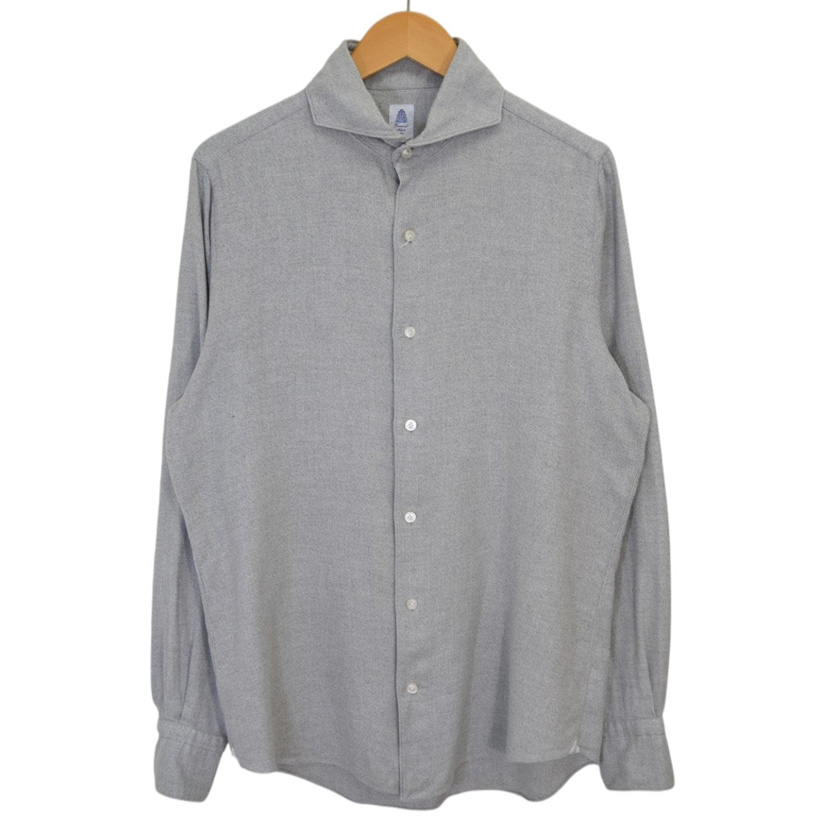 Finamore×BARNEYS NEWYORK ホリゾンタルカラーソフトフランネルシャツ 古着・中古-1枚目のアイテム画像