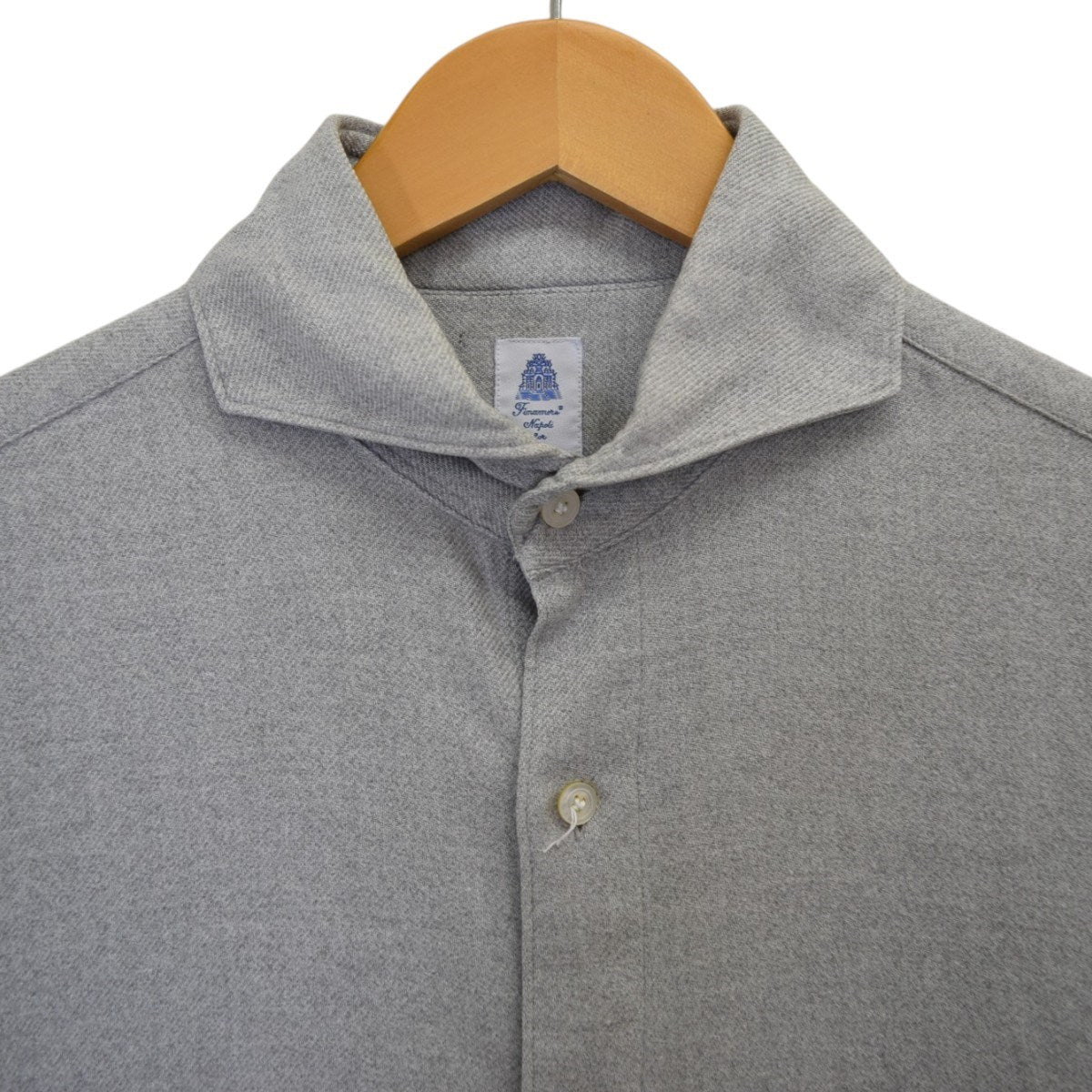 Finamore×BARNEYS NEWYORK ホリゾンタルカラーソフトフランネルシャツ 古着・中古-3枚目のアイテム画像