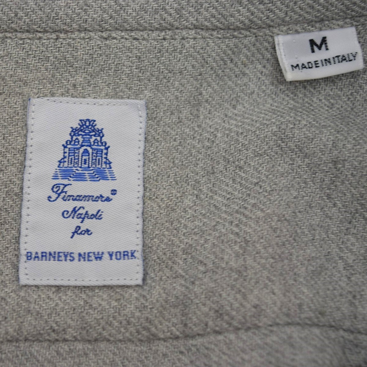Finamore×BARNEYS NEWYORK ホリゾンタルカラーソフトフランネルシャツ 古着・中古-7枚目のアイテム画像