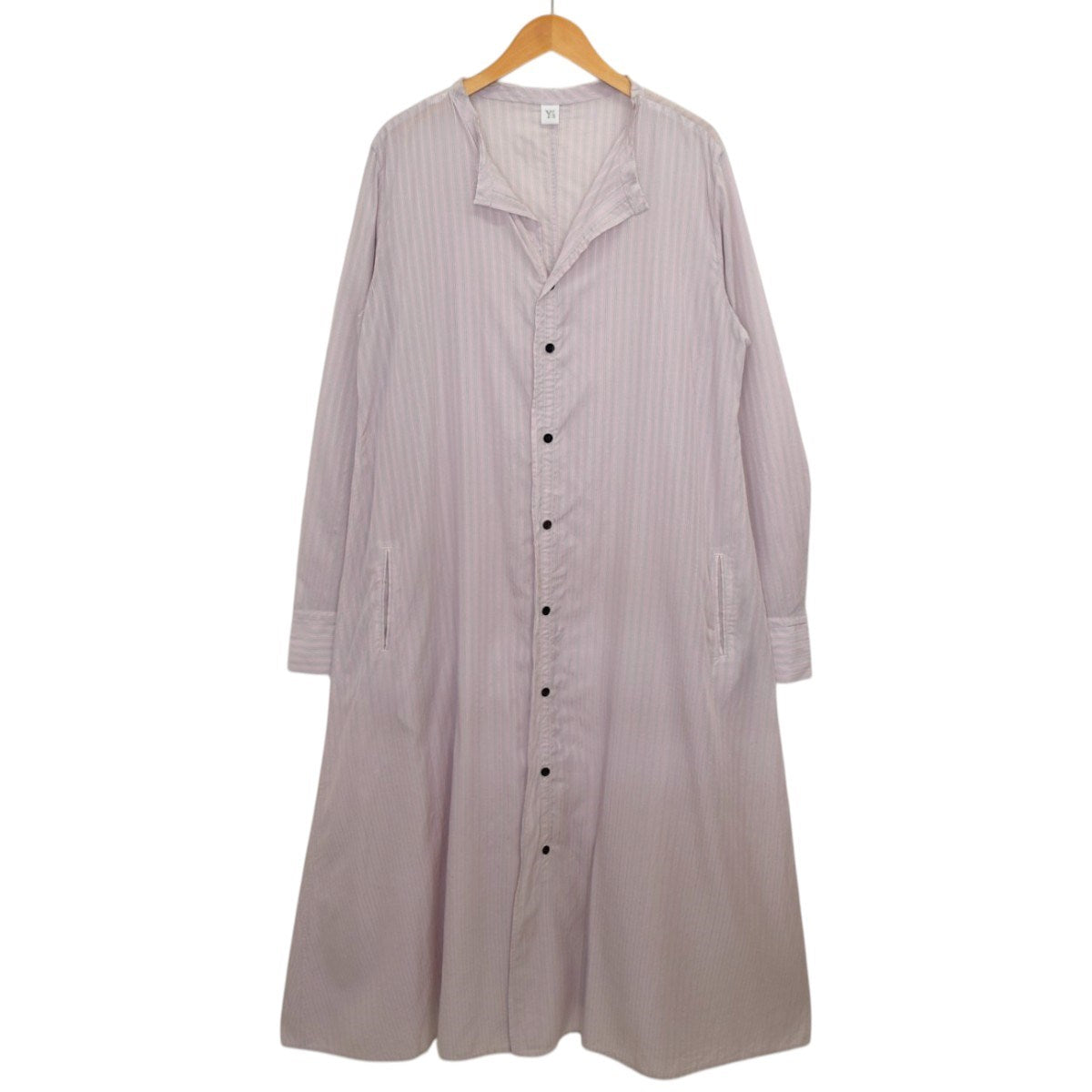 CELLULOSE STRIPE COLLARLESS A-LINE DRESSストライプ シャツワンピース 2025SSYQ-D06-228