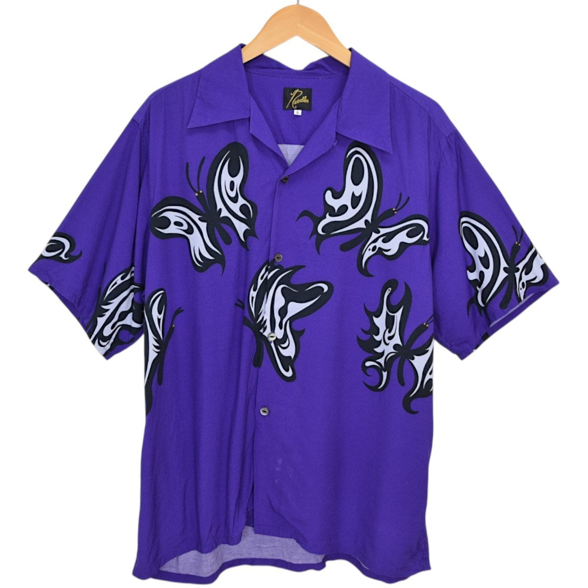 Needles×Kae Tanaka S／S One-Up Shirt - KT PapillonオープンカラーシャツQV432 古着・中古-1枚目のアイテム画像
