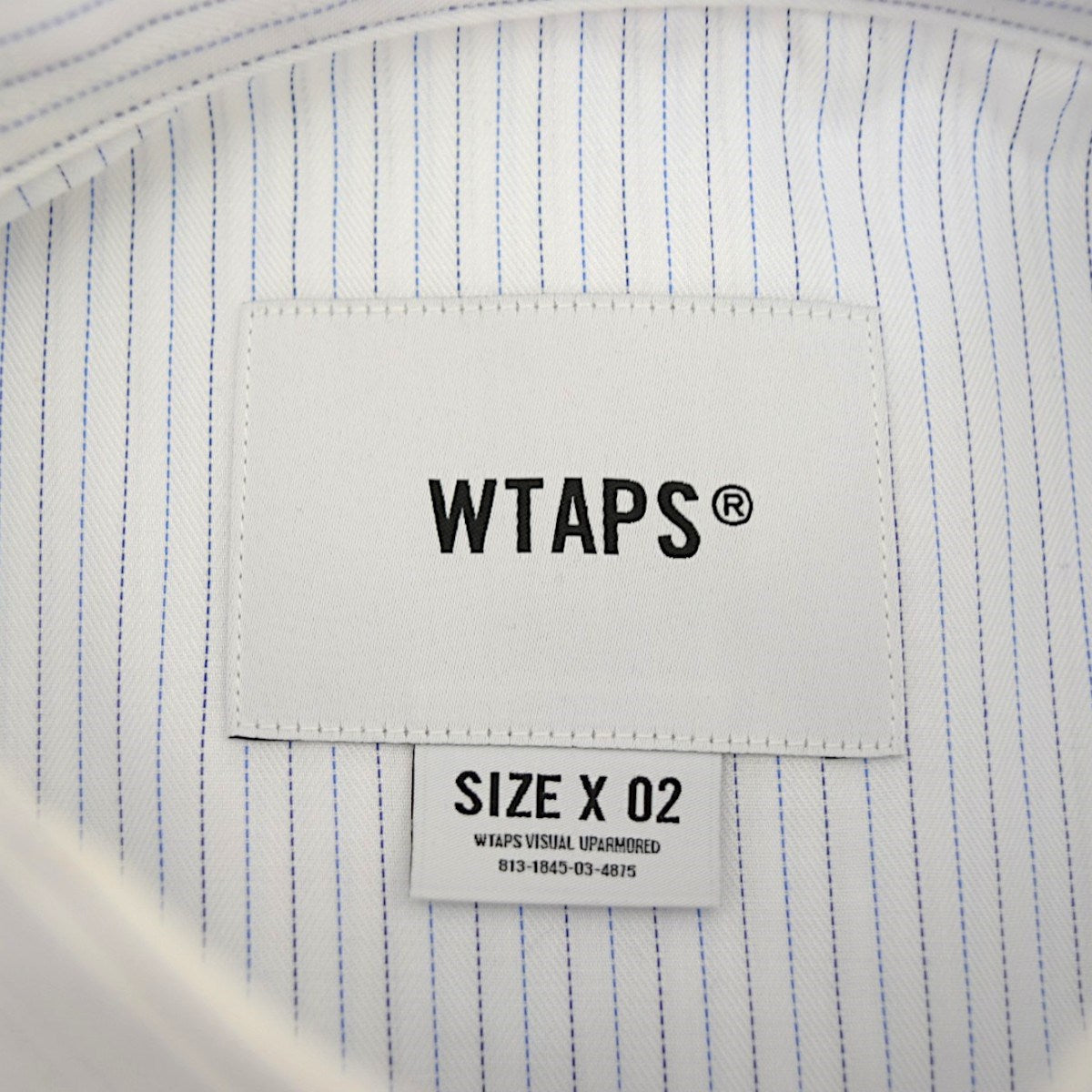 WTAPS BD 02 ／ LS ／ COTTON． HERRINGBONE． TEXTILE． OFストライプシャツ261TQDT-SHM03 古着・中古-6枚目のアイテム画像