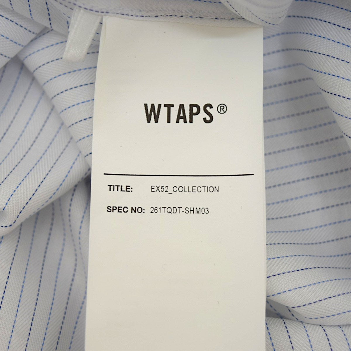 WTAPS BD 02 ／ LS ／ COTTON． HERRINGBONE． TEXTILE． OFストライプシャツ261TQDT-SHM03 古着・中古-7枚目のアイテム画像