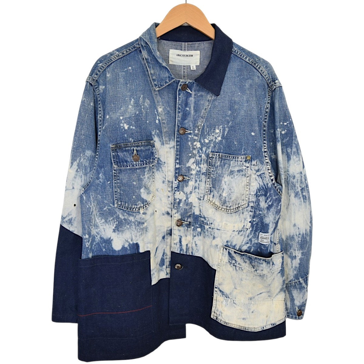 anachronorm PATCHWORK COVERALLS REMAKE WASHブリーチ・ダメージ加工パッチワークデニムカバーオール 古着・中古-1枚目のアイテム画像