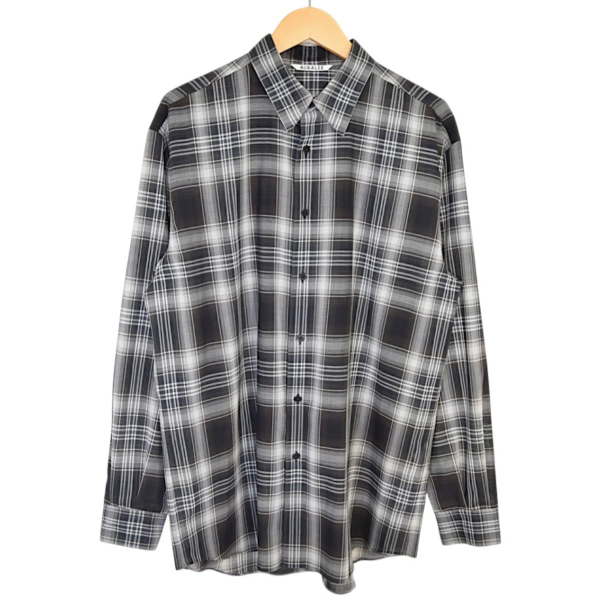 AURALEE WOOL RECYCLED POLYESTER CLOTH SHIRTSチェックシャツA21AS01EM 古着・中古-1枚目のアイテム画像