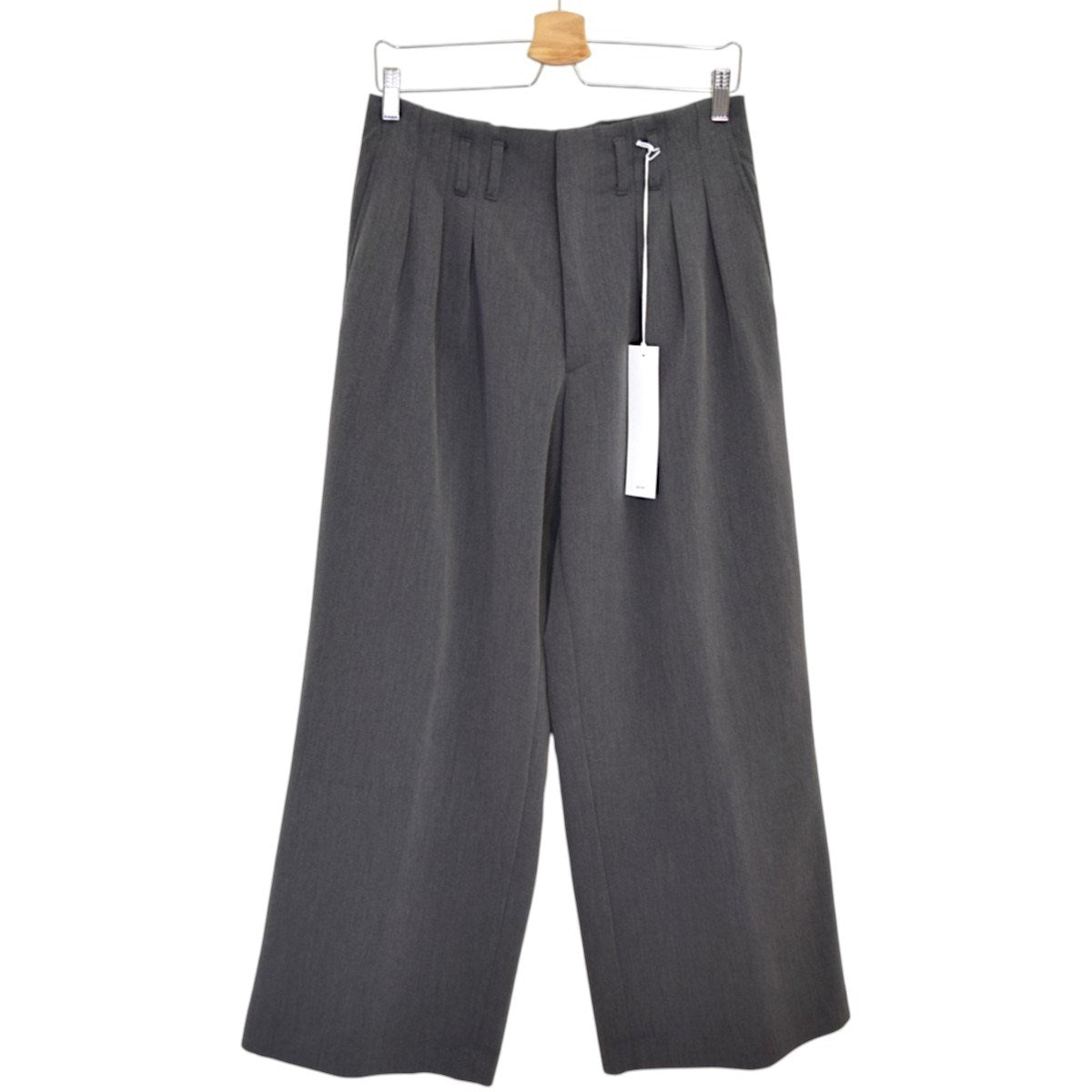 WYM LIDNM SLIGHT FLARE DOUBLE CLOTH BAGGY SLACKSバギースラックスWYpt1406 古着・中古-1枚目のアイテム画像