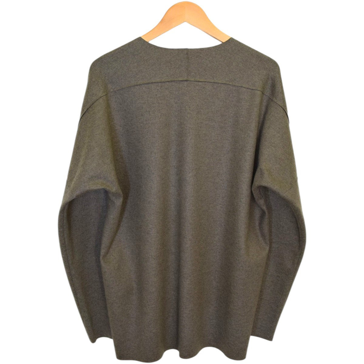 ウールフランネルスムース クルーネックL／SロングスリーブカットソーKJ83-084