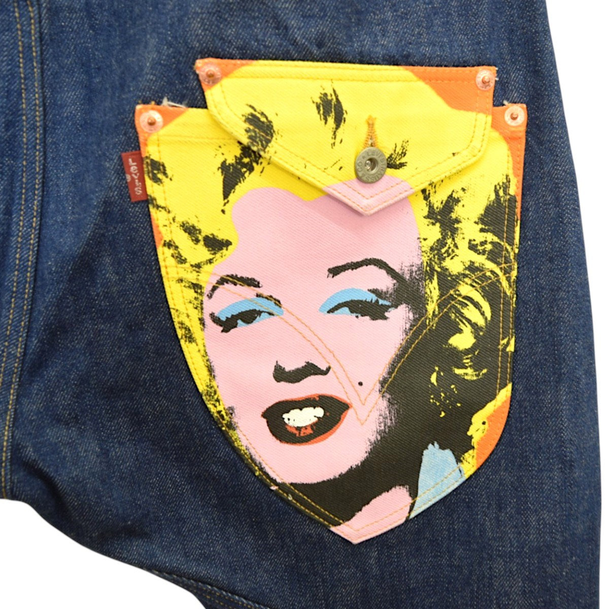 CDG JUNYA WATANABE MAN×LEVI’S モンロープリント立体裁断デニムパンツ 2023SSWK-P218 古着・中古-3枚目のアイテム画像