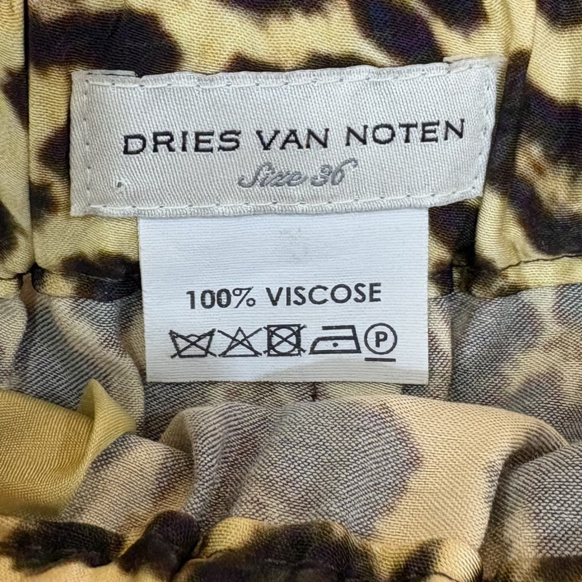 ☆DRIES VAN NOTEN☆ オーキッドレオパードワイドパンツ♪ 20SS フラワー柄 ワイドパンツ タック 36 オレンジ ブラック