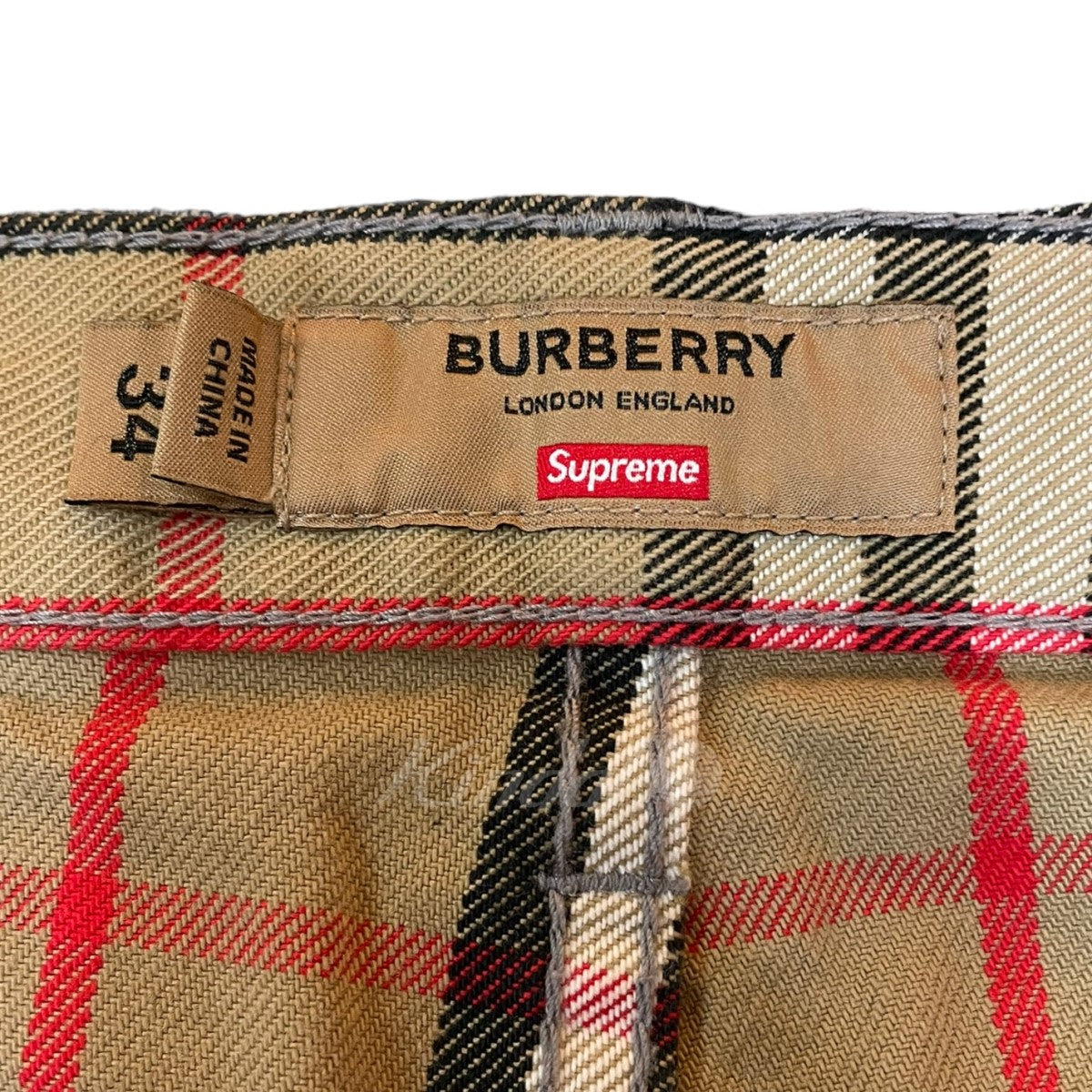 SUPREME × BURBERRY Regular jeans ノヴァチェックパンツ ベージュ 