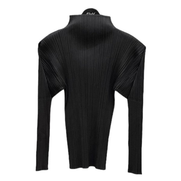 プリーツプリーズ　トップス　黒 PLEATS PLEASE(プリーツプリーズ) プリーツハイネックロングスリーブ