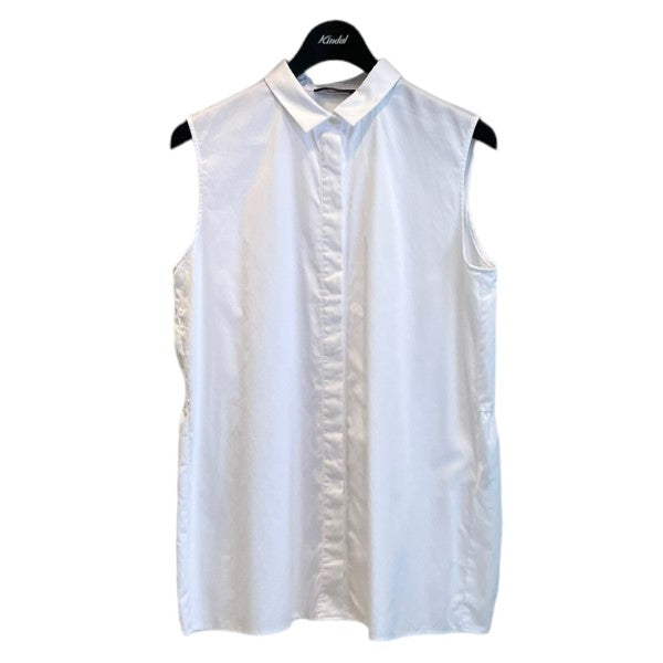 ヨーコチャン　ノースリーブブラウス ホワイト　36 YOKO CHANヨーコチャンノースリーブシャツヘムフレア